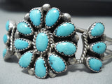 Fabulous Vintage Native American Zuni Blue Gem Turquoise Sterling Silver Bracelet-Nativo Arts