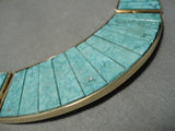 Important 14k Gold Vintage Native American Navajo Don Juan Apache Turquoise Necklace Old-Nativo Arts