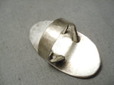 One Of The Biggest Vintage Native American Navajo Bisbee Turquoise Sterling Silver Ring-Nativo Arts