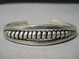 Native American Important Vintage Cochiti Joseph Quintana Sterling Silver Coil Bracelet Old-Nativo Arts