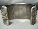 Chunky Turquoise Vintage Native American Navajo Sterling Silver Bracelet Old-Nativo Arts