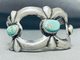 Colossal Vintage Native American Navajo 3 Royston Turquoise Sterling Silver Heavy Bracelet-Nativo Arts