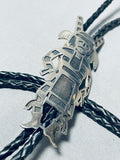 Important Vintage Native American Hopi Hand Carved Sterling Silver Kachina Bolo Tie-Nativo Arts