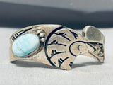 Important Al Vandever Vintage Native American Navajo Light Turquoise Sterling Silver Bracelet-Nativo Arts