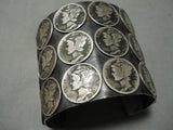 Colossal Wide Sterling Silver Coin Bracelet- Big!!-Nativo Arts