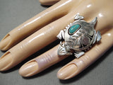 Detailed Navajo Royston Sterling Silver Toad Ring Native American-Nativo Arts