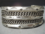 Superlative Vintage Navajo Sterling Silver Bracelet Old Native American-Nativo Arts