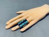 One Of The Best Ever Vintage Zuni Inlay Turquoise Sterling Silver Ring Old-Nativo Arts