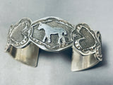 Fabulous Native American Navajo Sterling Silver Horse & Hearts Bracelet-Nativo Arts