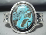 Unforgettable Native American Navajo Blue Diamond Turquoise Sterling Silver Bracelet-Nativo Arts