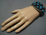 Tremendous Vintage Native American Navajo Morenci Turquoise Nugget Sterling Silver Bracelet-Nativo Arts