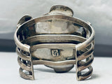 Powerful 140 Gram Vintage Native American Navajo Turquoise Sterling Silver Bracelet-Nativo Arts