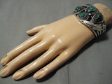 Tremendous Vintage Native American Navajo Cerrillos Turquoise Sterling Silver Bracelet Old-Nativo Arts