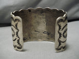 Important Vintage Native American Navajo Chim Butte Heavy Sterling Silver Bracelet-Nativo Arts