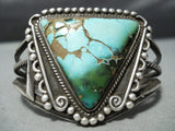 Best Vintage Native American Navajo Triangle Damale Turquoise Sterling Silver Bracelet Old-Nativo Arts