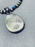 Wil Denetdale Native American Navajo Lapis Sterling Silver Necklace-Nativo Arts