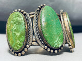 Important Doug Harrison Vintage Native American Navajo Green Turquoise Sterling Silver Bracelet-Nativo Arts