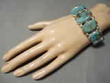 Incredible Vintage Native American Navajo Tso Family Green Turquoise Sterling Silver Bracelet-Nativo Arts