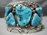 Colossal Vintage Native American Navajo 5 Sleeping Beauty Turquoise Sterling Silver Bracelet-Nativo Arts