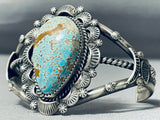 Robby Shakey Rare #8 Turquoise Vintage Native American Navajo Sterling Silver Bracelet-Nativo Arts