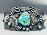 Dramatic Vintage Native American Navajo Royston Turquoise Sterling Silver Bracelet-Nativo Arts