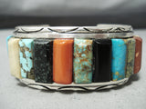 Heavy Thick Vintage Native American Navajo Royston Turquoise Sterling Silver Bracelet Old-Nativo Arts