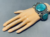 151 Grams Vintage Native American Navajo Spiderweb Turquoise Sterling Silver Bracelet Cuff-Nativo Arts