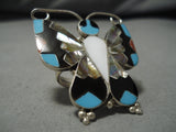 Exquisite Modern Zuni Native American Dishta Sterling Silver Ring-Nativo Arts