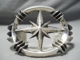 Important Vintage Native American Navajo North Star Aaron Anderson Sterling Silver Bracelet-Nativo Arts