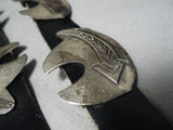 Exceptional Vintage Native American Navajo Sterling Silver Bears Concho Belt Old-Nativo Arts