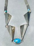 One Of The Most Skilled Ever Vintage Native American Navajo Turquoise Sterling Silver Necklace-Nativo Arts