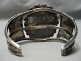 Native American Huge Vintage Navajo Turquoise Bluejay Sterling Silver Bracelet Cuff Old-Nativo Arts