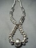 Best Native American Navajo Tubule Sterling Silver Bead Necklace-Nativo Arts