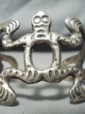 Intricate Toad Early Vintage Native American Navajo Sterling Silver Bracelet-Nativo Arts