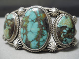 One Of The Best Vintage Native American Navajo Damale Turquoise Sterling Silver Bracelet Old-Nativo Arts