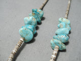 Native American Very Rare!! Vintage Santo Domingo #8 Turquoise Sterling Silver Necklace Old-Nativo Arts