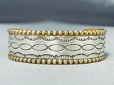 Interesting Vintage Native American Navajo Sterling Silver Bracelet Signed-Nativo Arts