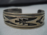 Amazing Vintage Navajo Robert Gene Sterling Silver Native American Bracelet Old-Nativo Arts