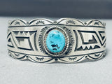 Fabulous Vintage Native American Navajo Morenci Turquoise Sterling Silver Bracelet-Nativo Arts