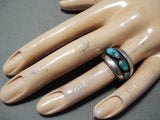 Superb Vintage Navajo Turquoise Sterling Silver Ring Native American Old-Nativo Arts