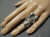 Museum Vintage Huge Storyteller Sterling Silver Native American Navajo Vintage Ring-Nativo Arts