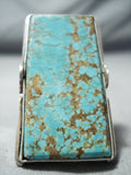 One Of The Biggest Tall Native American Navajo Thunderbird #8 Turquoise Sterling Silver Ring-Nativo Arts