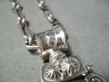 So Detailed And So Heavy Native American Navajo Sterling Silver Thick Necklace-Nativo Arts
