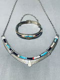 Native American Important Vintage Navajo Turquois Clasp Bracelet Necklace Old-Nativo Arts