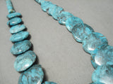 Native American Very Rare Disced Turquoise Santo Domingo Sterling Silver Necklace-Nativo Arts