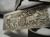 Important Authentic Vintage Native American Navajo Floyd Becenti Sterling Silver Concho Belt Old-Nativo Arts