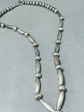 Superb Vintage Native American Navajo Pilot Mountain Turquoise Sterling Silver Necklace-Nativo Arts