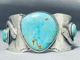 Snake Vintage Native American Navajo Kingman Turquoise Sterling Silver Bracelet-Nativo Arts