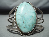 Mint Carico Lake Turquoise Vintage Native American Navajo Sterling Silver Bracelet-Nativo Arts