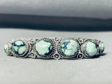 Important Vintage Native American Navajo Tortoise Turquoise Sterling Silver Bracelet-Nativo Arts